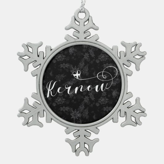 Kernow Flag in Heart, Cornish, Cornwall Tin Sneeuwvlok Ornament (Voorkant)