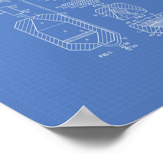 Kernsplijting 1956 Patent Art Blueprint Poster (Hoek)