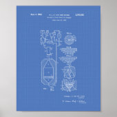 Kernsplijting 1956 Patent Art Blueprint Poster (Voorkant)