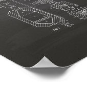 Kernsplijting 1956 Patent Art Chalkboard Poster (Hoek)