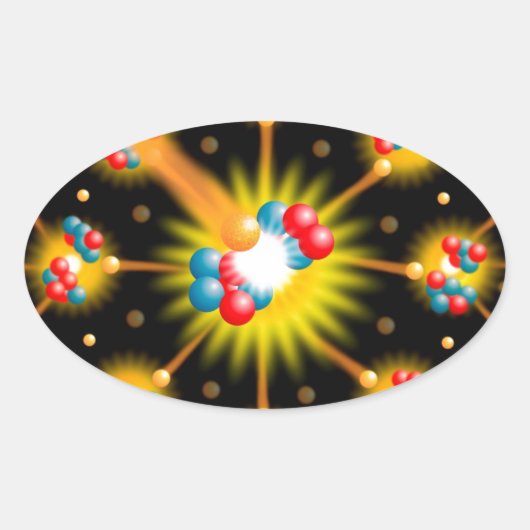 Kernsplijting Ovale Sticker (Voorkant)