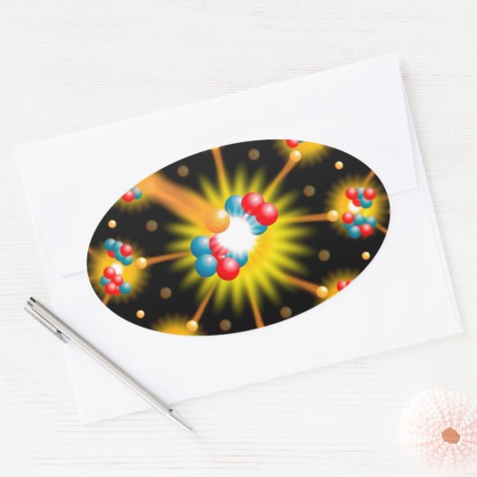 Kernsplijtingswetenschap Ovale Sticker (Envelop)