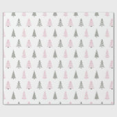 Kerpapier Kerst Mooie Kerstbomen Cadeaupapier (Vlak)