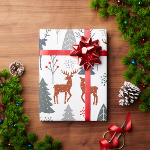 Kerppapier Kerstherten Boom Scandinavisch Cadeaupapier