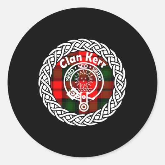 Kerr Achternaam Schotse Clan Tan Badge Cre Ronde Sticker (Voorkant)