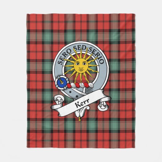 Kerr Ancient Clan Badge Tartan Plaid Fleece Deken (Voorkant)