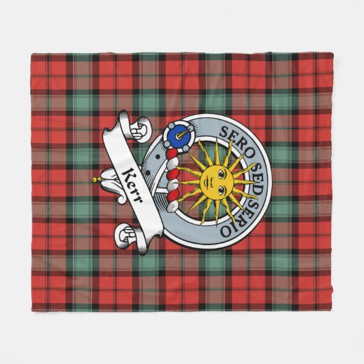 Kerr Ancient Clan Badge Tartan Plaid Fleece Deken (Voorkant (Horizontaal))