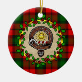 Kerr Clan Badge & Tartan Persoonlijke mas Keramisch Ornament (Voorkant)