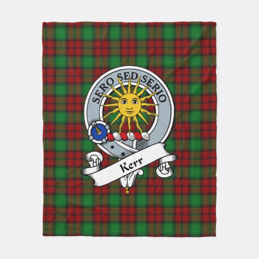 Kerr Clan Badge Tartan Pset Fleece Deken (Voorkant)