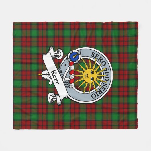 Kerr Clan Badge Tartan Pset Fleece Deken (Voorkant (Horizontaal))