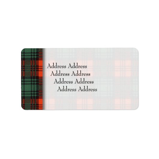 Kerr clan Pset Scottish tartan Etiket (Voorkant)