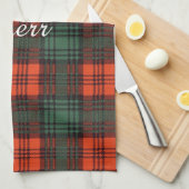 Kerr clan Pset Scottish tartan Theedoek (Quarter Fold)