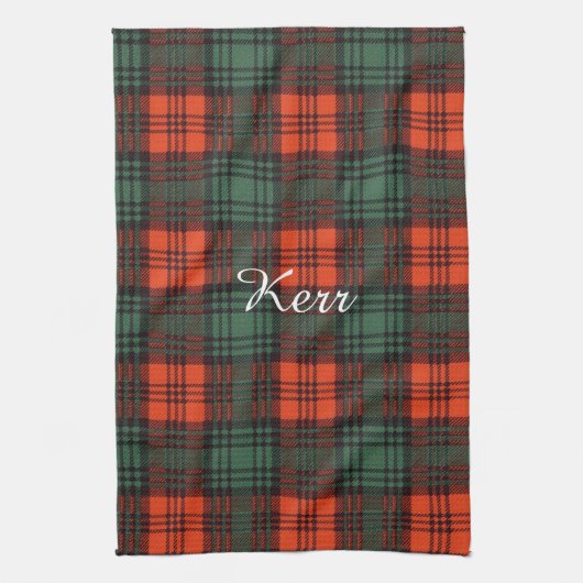 Kerr clan Pset Scottish tartan Theedoek (Verticaal)