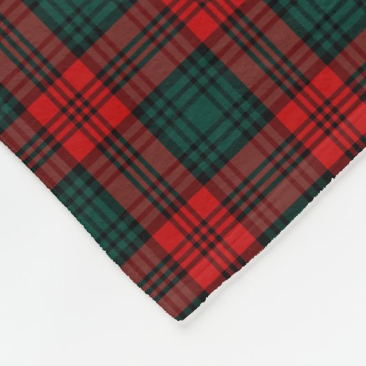 Kerr Clan Rode en Bos Groene Tartan Fleece Deken (Hoek)