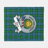 Kerr Hunting Clan Badge Tartan Pset Fleece Deken (Voorkant (Horizontaal))
