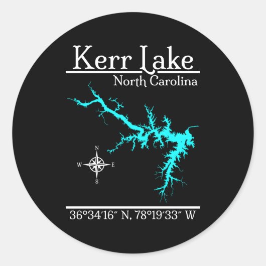 Kerr Lake North Carolina Ronde Sticker (Voorkant)