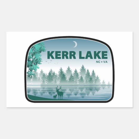 Kerr Lake Virginia North Carolina Deer Rechthoekige Sticker (Voorkant)