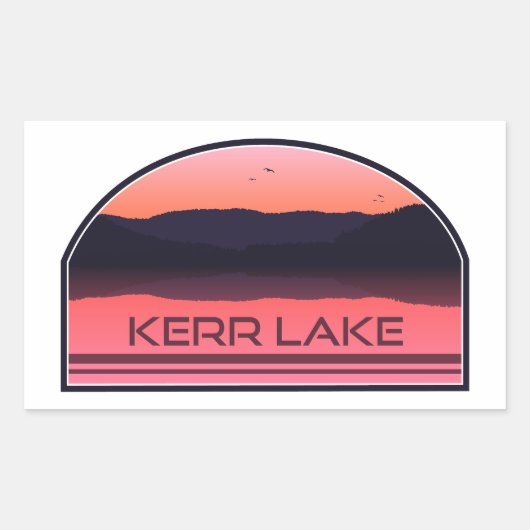 Kerr Lake Virginia North Carolina Red Sunrise Rechthoekige Sticker (Voorkant)