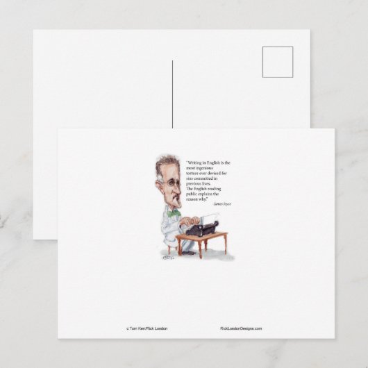 Kerr/Londen James Joyce & English is Torture Quote Briefkaart (Voorkant / Achterkant)