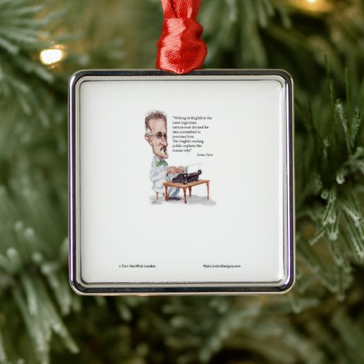 Kerr/Londen James Joyce & English is Torture Quote Metalen Ornament (Boom)