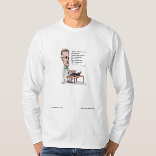 Kerr/Londen James Joyce & English is Torture Quote T-shirt (Voorkant)