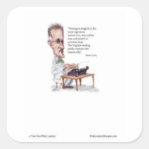 Kerr/London James Joyce & Engels is marteling cita Vierkante Sticker
