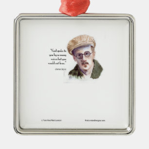 Kerr/London James Joyce & "God Sprak" Citaat Metalen Ornament