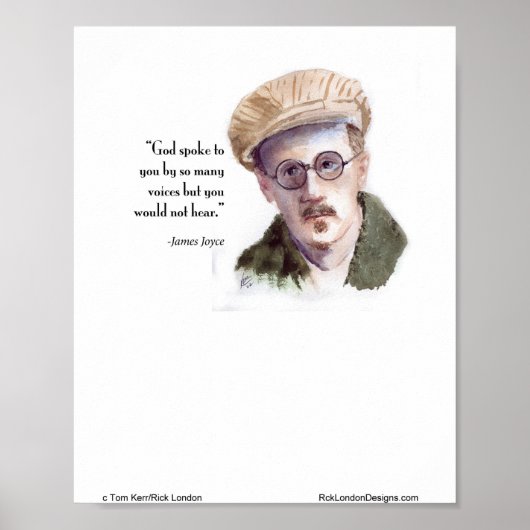 Kerr/London James Joyce & "God Sprak" Citaat Poster (Voorkant)