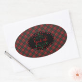 Kerr Modern Scottish Tartan Christmas Ovale Sticker (Envelop)