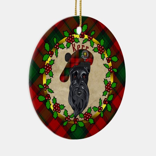 Kerr Scottie Dog kerstkeramisch sieraad Keramisch Ornament (Rechts)