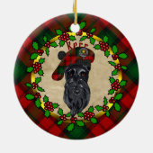 Kerr Scottie Dog kerstkeramisch sieraad Keramisch Ornament (Achterkant)