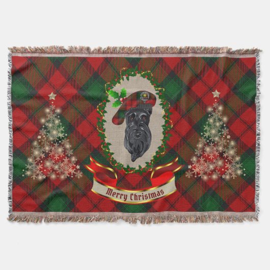 Kerr Scottie Dog kersttrow Blanket Deken (Voorkant)