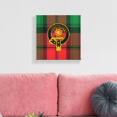 Kerr Scottish Crest en Tartan Canvas print (Insitu (Woonkamer))