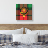 Kerr Scottish Crest en Tartan Canvas print (Insitu (Slaapkamer))