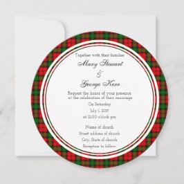 Kerr Scottish Wedding Round Invitation Kaart