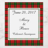 Kerr Scottish Wedding Wine Label Wijn Etiket (Enkel label)