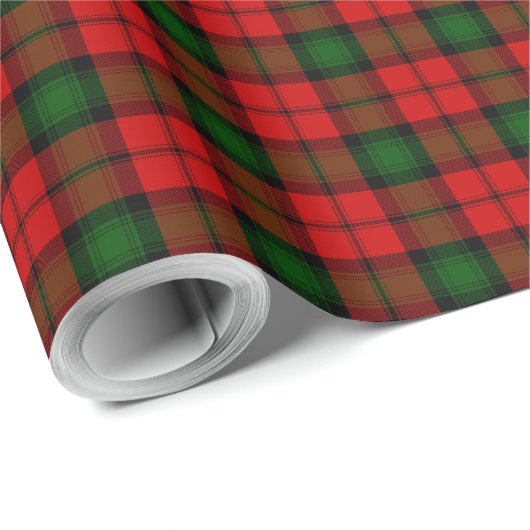 Kerr tartan rode groene vlegel cadeaupapier (Rol Hoek)