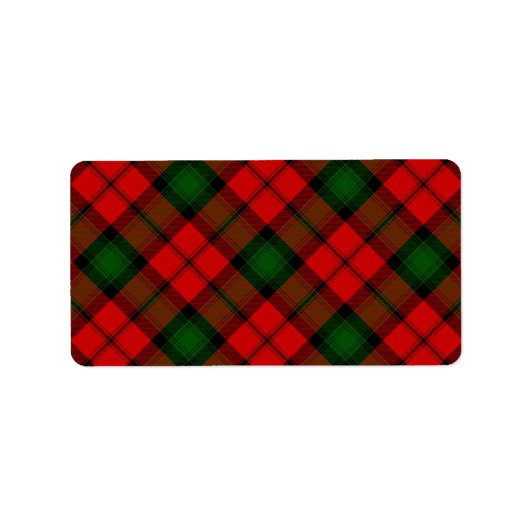 Kerr tartan rode groene vlegel etiket (Voorkant)