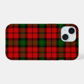 Kerr tartan rode groene vlegel iPhone 15 case (Achterkant horizontaal)