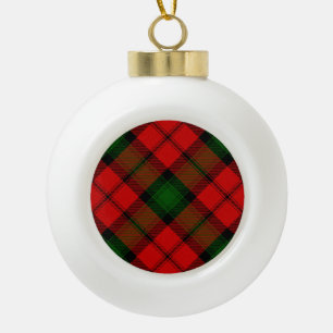 Kerr tartan rode groene vlegel keramische bal ornament