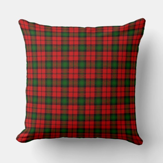Kerr tartan rode groene vlegel kussen (Voorkant)
