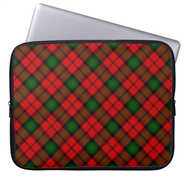 Kerr tartan rode groene vlegel laptop sleeve (Voorkant)