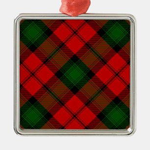 Kerr tartan rode groene vlegel metalen ornament