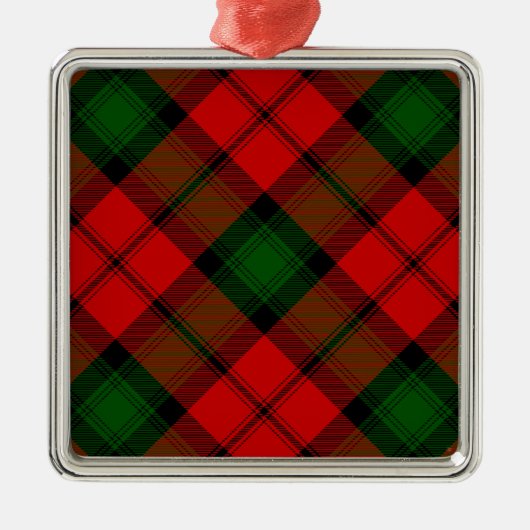 Kerr tartan rode groene vlegel metalen ornament (Voorkant)