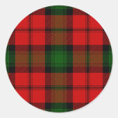 Kerr tartan rode groene vlegel ronde sticker (Voorkant)