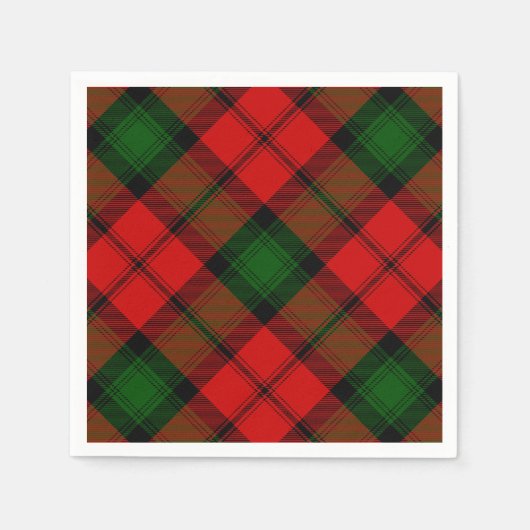 Kerr tartan rode groene vlegel servetten (Voorkant)