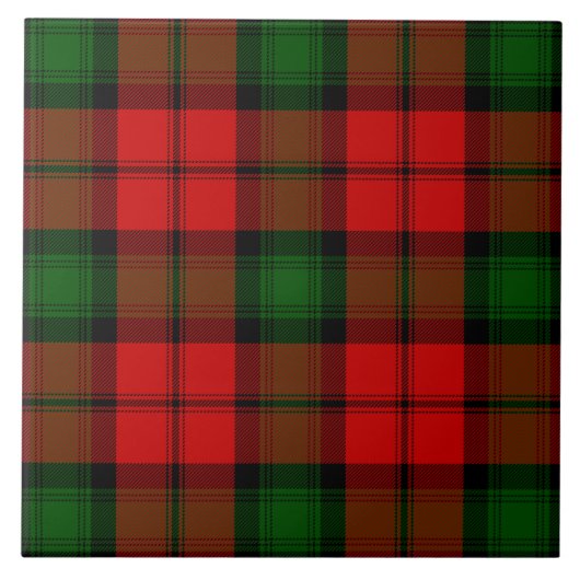 Kerr tartan rode groene vlegel tegeltje (Voorkant)
