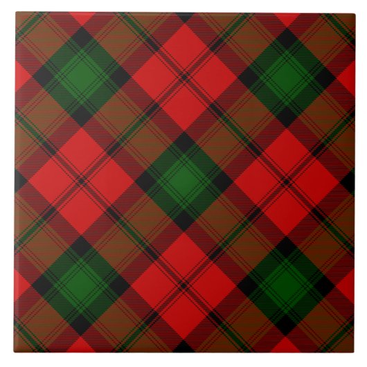 Kerr tartan rode groene vlegel tegeltje (Voorkant)