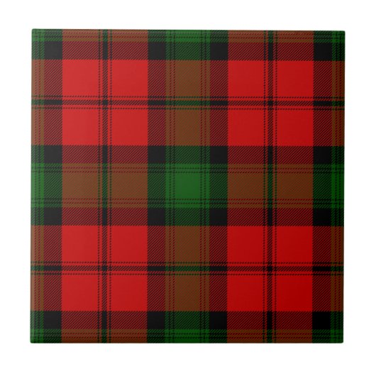 Kerr tartan rode groene vlegel tegeltje (Voorkant)