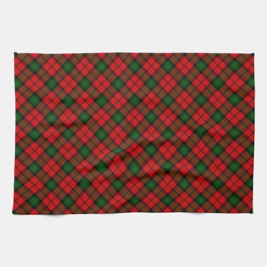 Kerr tartan rode groene vlegel theedoek (Horizontaal)
